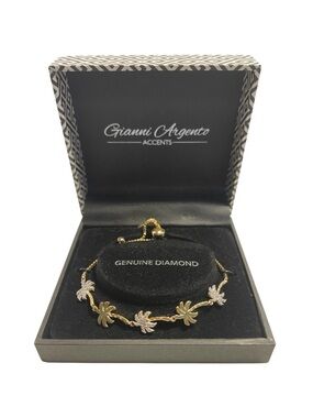 Gianni Argento Genuine Diamond Palm Tree Bracelet - NWOT **